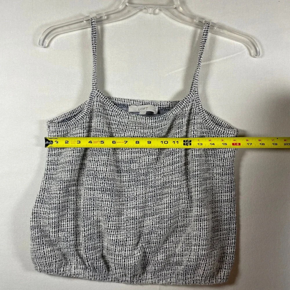 LOFT Petite Textured Striped‎ Camisole Tank Top White Black - Size LP - Picture 6 of 7